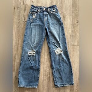 NWOT Wild Fable Ripped Blue Straight Wide Leg Jeans
